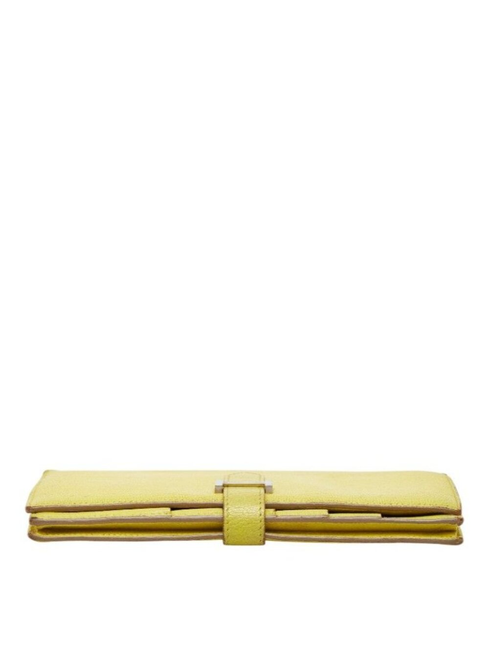 Hermes Bearn Souffle Bifold Wallet Lime Yellow Chevre - Picture 3 of 9